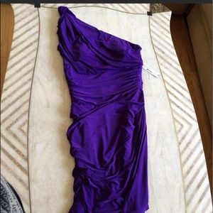 Bisou Bisou purple one shoulder cocktail dress!